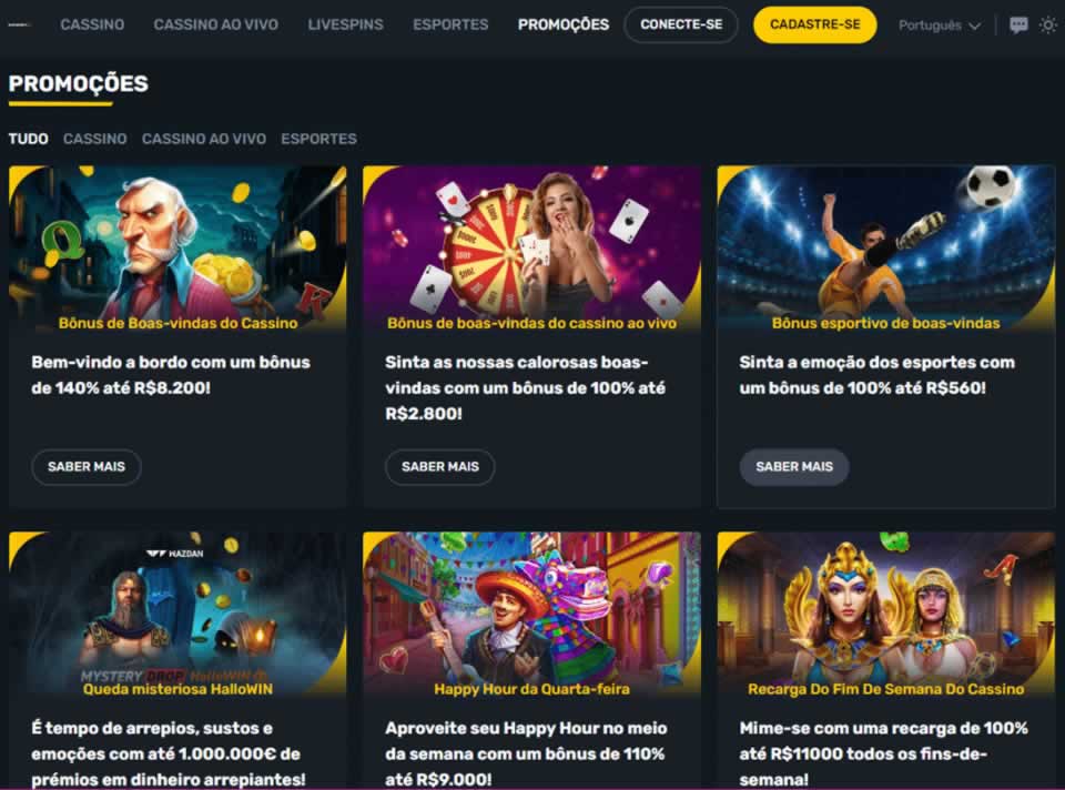 Mergulhe em horas de entretenimento emocionante com uma variedade de jogos envolventes, incluindo: Crash, Jackpots Diários, Jackpots, Slots, Jogos de Mesa, Bingo e muito mais.